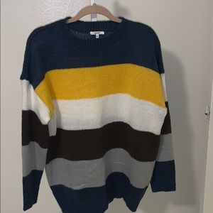 Wide Striped Knit Sweater